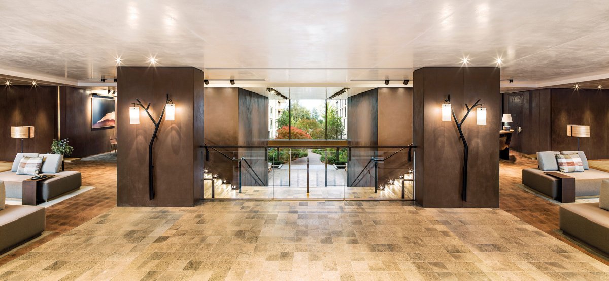 Beautifully designed, double-height reception area