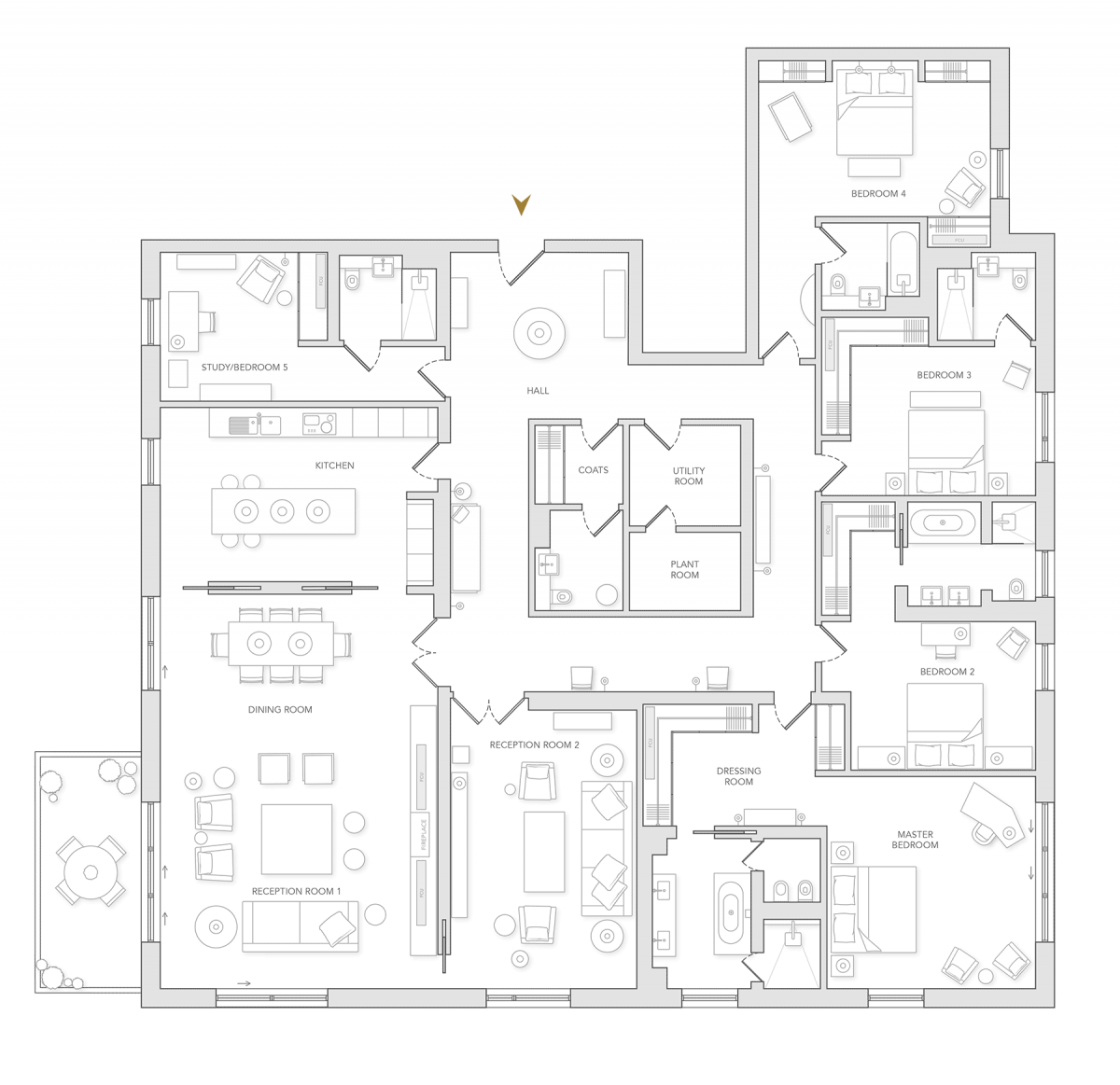 Example Floor Plan of Holland Park Villas Apartments 